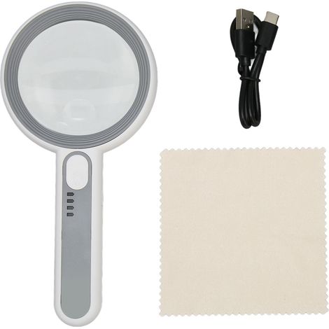5-fache/12-fache Beleuchtete Lupe Mit Led, 3 Modi, Ergonomischem Touch-schalter, Zum Lesen Und Für Heimwerkerprojekte