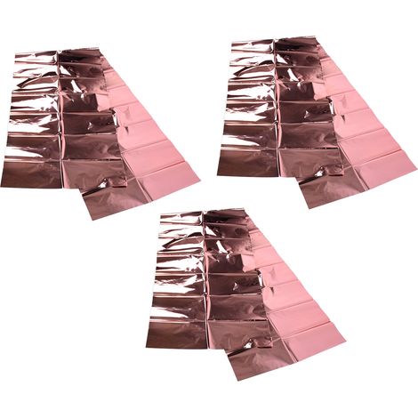 3-teiliges Dekoratives Tischdecken-set Aus Glänzendem Aluminium, Roségoldene Metallic-tischdecke, Dekorative Accessoires