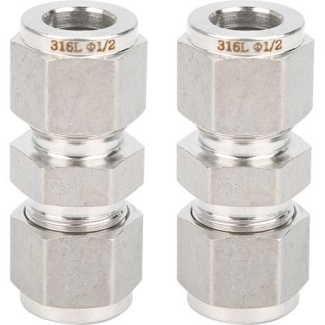 Stück Kompressionsverschraubung Aus Edelstahl 316, Doppelring, Gerader Adapter Für Rohre (1/2" Durchmesser)
