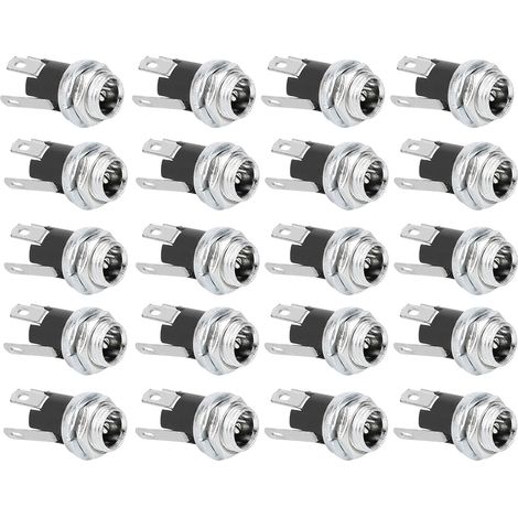20 Stück Dc-strombuchsen 5,5 X 2,1 Mm Mit Gewindemutter Für Die Schalttafelmontage Dc025m