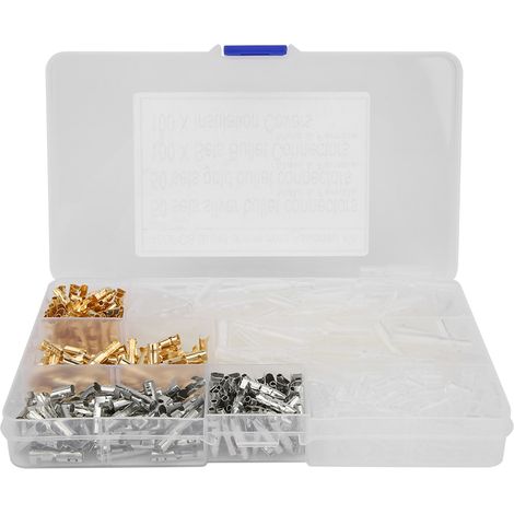 Set Mit 400 4,0-mm-crimp-kfz-steckverbindern, Inklusive Aderendhülsen (männlich/weiblich) Und Isolierhülsen
