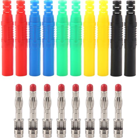 P3013 10 Stück 4 Mm Vernickelte Kupfer-bananenstecker Zum Löten Und Für Diy-montagearbeiten