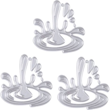 3-teilige Fotoalbum-ausschnitte Im Wassertropfen-design, Hohe Haltbarkeit, Kohlenstoffstahl, Vielseitig Einsetzbar, Papierprägung