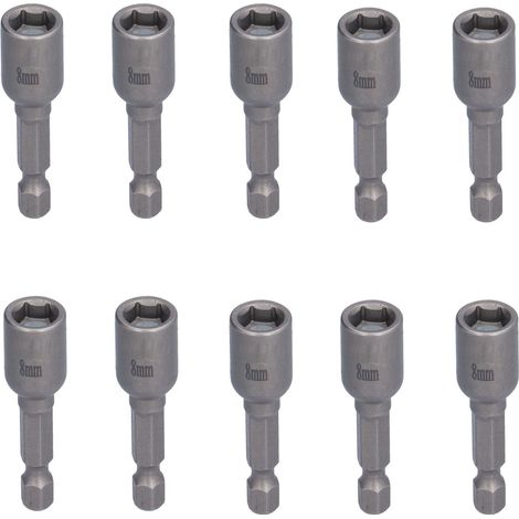 10 Stück Magnetische Steckschlüssel, Sechskant-adapter Aus Aluminiumlegierung, 8 Mm, Bohr- Und Schraubwerkzeuge