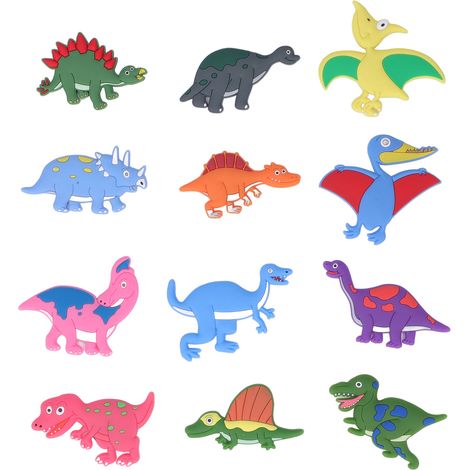 12 3d-dinosaurier-kühlschrankmagnete Aus Weichem Silikon – Starke Magnetkraft – 12er-pack Für Die Dekorative Küchengestaltung