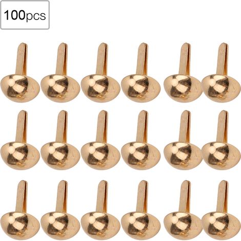100 Dekorative, Pilzförmige Nieten Für Taschen, Schuhe, Kleidung – Diy – Gold, 10 Mm