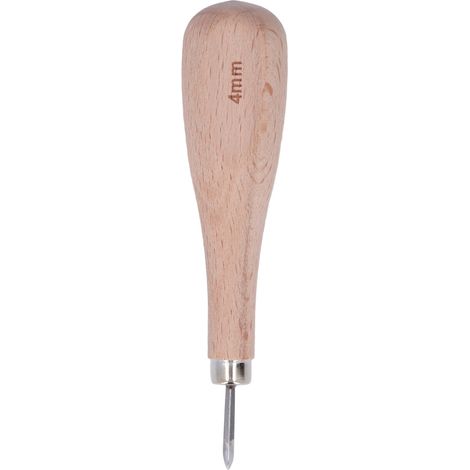 Professionelle 4-mm-lederahle Mit Buchenholzgriff Und Hochharter, Rautenförmiger Spitze Für Lederarbeiten Und Heimwerkerprojekte.