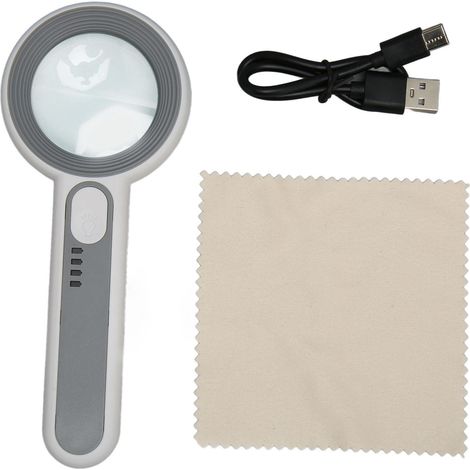 5-fache Handlupe Mit Wiederaufladbarer Led-leuchte Und Touch-steuerung – Tragbare Beleuchtete Lupe