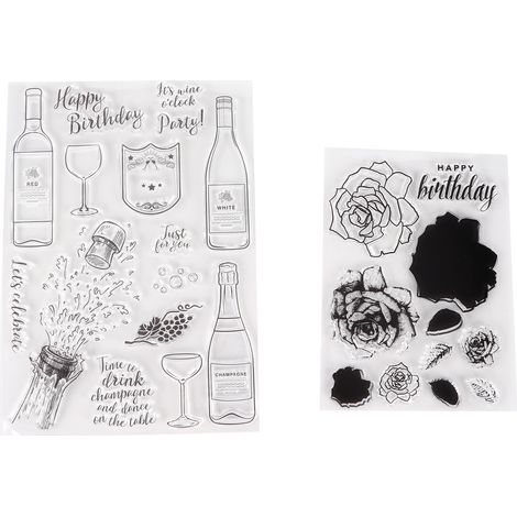 Stück Gemusterte, Transparente Tpr-stempel Für Fotoalben, Tagebücher, Diy-karten Und Scrapbooking