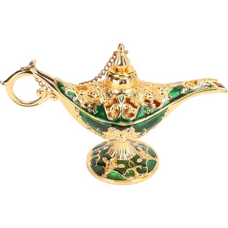 Genie Ally Lampe Mit Gold-grünem Reliefmuster, Faszinierendes Design Für Wohnzimmer Oder Büro (12 Cm)