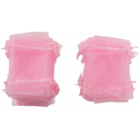 100 Stück Transparente Organzabeutel (10 X 15 Cm) Mit Kordelzug Für Geschenke, Hochzeiten Und Schmuck – Rosa