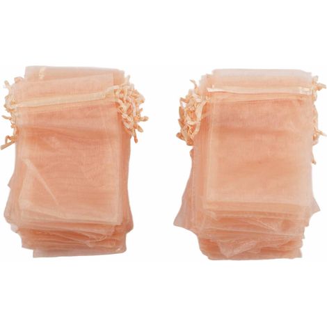 100 Stück 10 X 15 Cm Transparente Organzabeutel Mit Kordelzug Für Schmuck, Hochzeiten Und Geschenke – Roségold