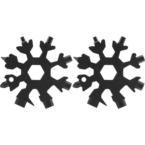 2-teiliges, Tragbares 18-in-1-multitool In Schneeflockenform, Outdoor-werkzeuge (schwarz)