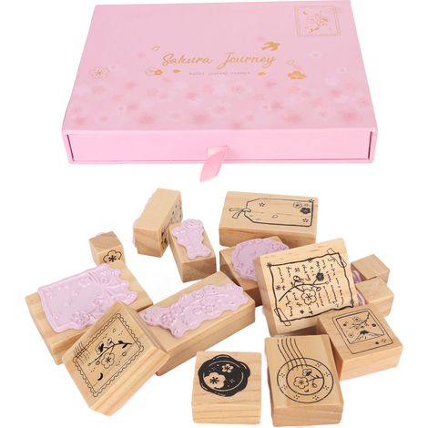 Dekorativer Holzstempel Für Scrapbooking, Kreatives Journaling Und Kartenherstellung – Bastelset Typ 2