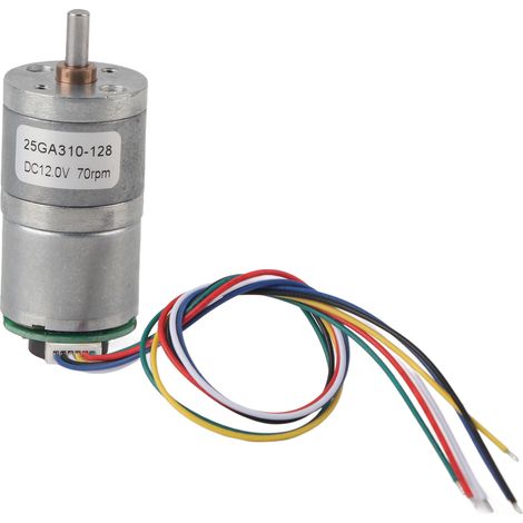 12-v-getriebemotor 25ga-310-128 Mit Encoder, 70 U/min, Metall-gleichstrommotor