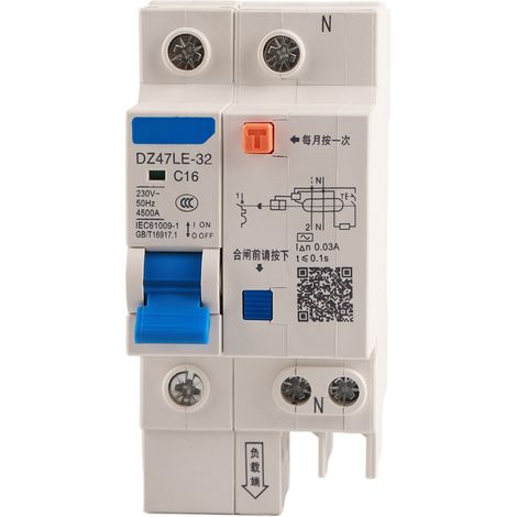 1p+n 16a 230v Dz47le Fehlerstromschutzschalter Für Erdschlussschutz
