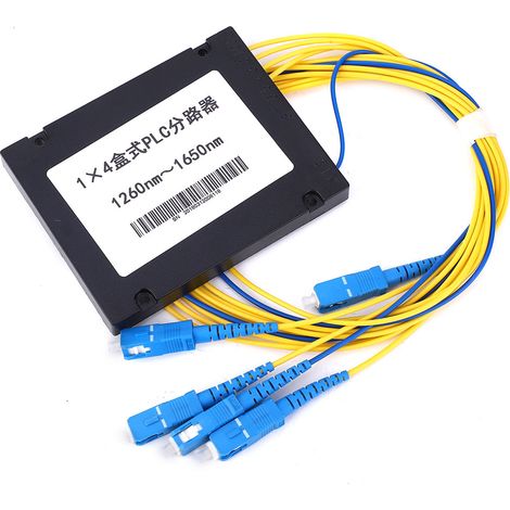 1x4 Singlemode Plc Glasfaser-splitter, Geringe Einfügedämpfung, Sc/upc-schnittstelle Für Heimverkabelung