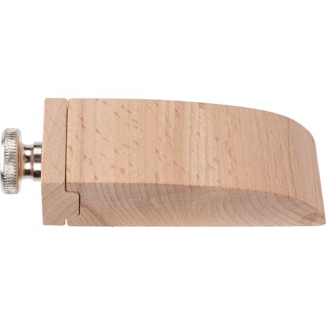 Schleifklotz Aus Buchenholz Mit Schleifkantenleiste, Schleifpapierhalter Und Handgefertigtem Ledergriff