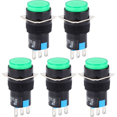 Momenttaster La16-11/ab6-m, 250 V Ac 3 A, 30 V Dc 5 A, Rundtaster