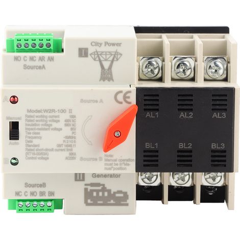 Automatischer Umschalter W2r-100, Duales Netzteil, 3-polig, 100 A, 50 Hz