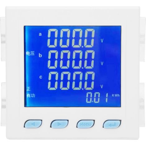 Lt194e-9sy Weißer 3-phasen-energiezähler – Multifunktions-lcd-display Zur Spannungs- Und Strommessung