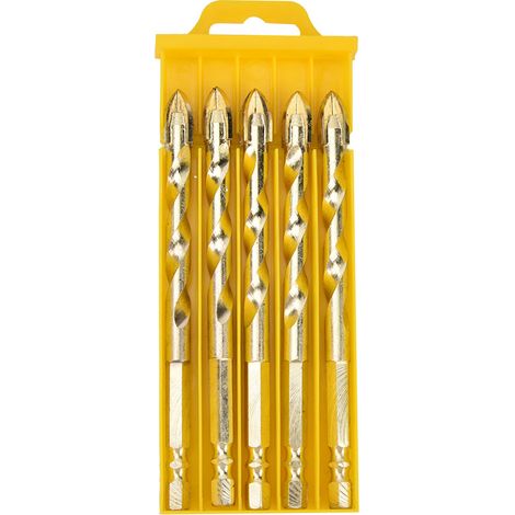 Dreieckiger Hartmetallbohrer Mit Sechskantadapter - 5er-pack (10 Mm)