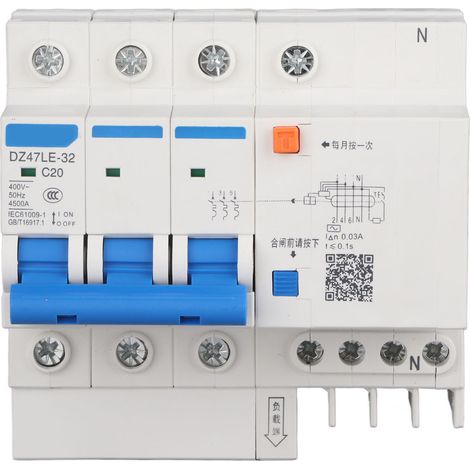 Dz47le 3p+n 32a 400v Fehlerstromschutzschalter Mit 20ma Ableitstromschutz