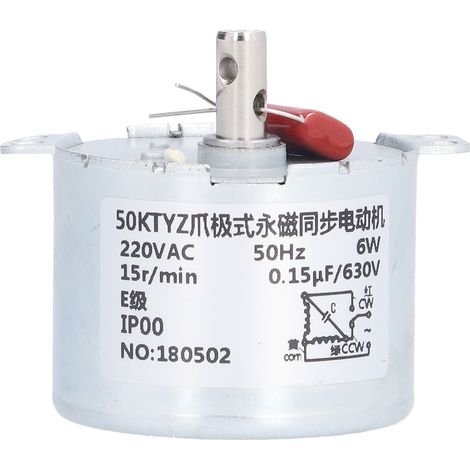 15 U/min Synchronmotor Mit Drehzahlreduzierer Und Kondensator Für Ac220v-übertragungsteile