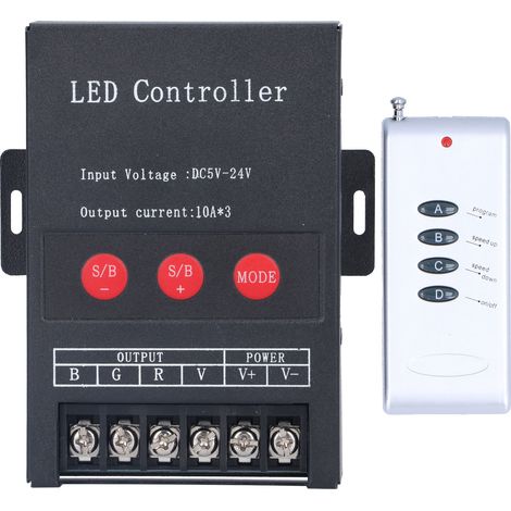 Digitaler Rgb-pwm-led-controller Für Farbige Lichtstreifen Mit Fernbedienung 5v-12v-24v