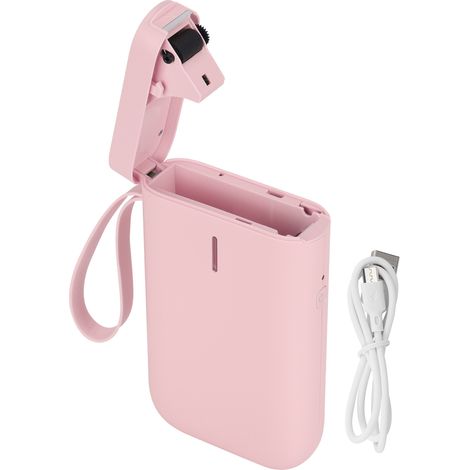 Pinkfarbener Tragbarer Bluetooth-thermodrucker Für Heimetiketten