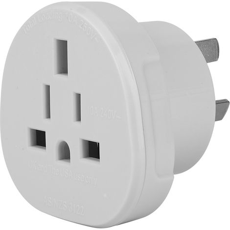 Weißer Reiseadapter – Uk/eu-stecker Auf Au-stecker, 10 A, 250 V, Für Auslandsaufenthalte