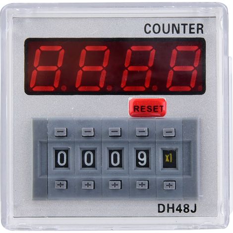 Dh48j-a Digitalzähler Mit Zeitrelais, Led-anzeige 1-999900, 11 Pins (24v Ac/dc)