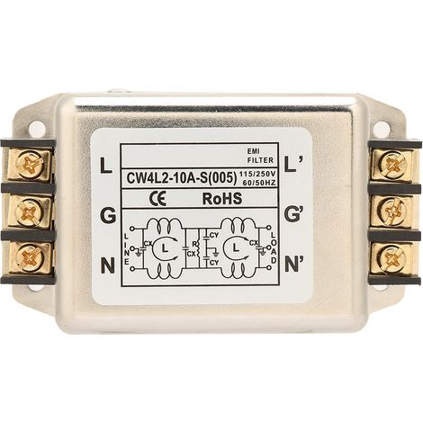 Emv-filter Für Einphasige Stromleitungen 115 V/250 V 10 A, Ein- Oder Zweipolig, 50/60 Hz