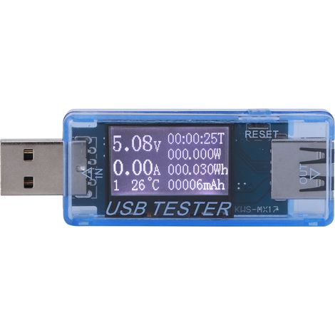 Multifunktionales Digitales Usb-testgerät – Misst Spannung Und Stromstärke 0–5 A 150 W 4–30 V – Blaues Voltmeter
