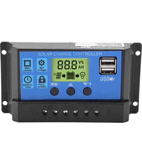 30a Pwm-solar-laderegler Mit Lcd-display Und Zwei 12v/24v Usb-anschlüssen (yjss-30a)
