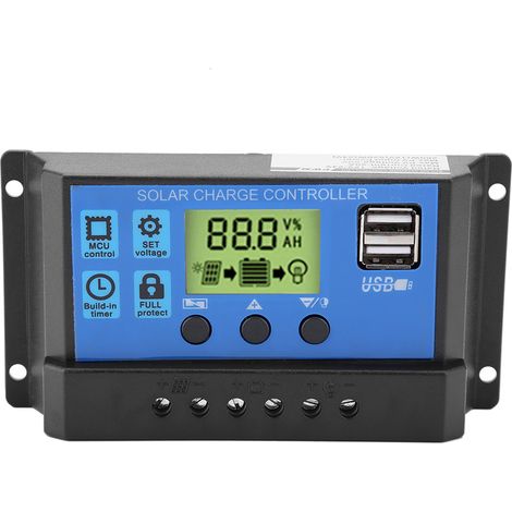 20a Pwm Solarladeregler Mit Dual-usb-anschluss Und Lcd-bildschirm Für 12v/24v-module (yjss-20a)