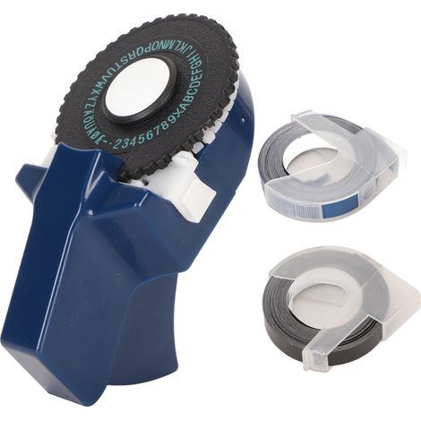 Tintenlose Prägemaschine, Ergonomisches Und Tragbares Design, Ideal Für Diy- Und Bastelprojekte, Bänder Inklusive, Dunkelblaue Farbe.