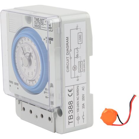 Tb388 Mechanischer Timer 15 Min. Bis 24 Std., Ac250v 20a Relais-zeitschalter, Keine Stromunterbrechung