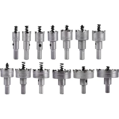 Satz Mit 13 Hartmetall-lochsägen (16, 18, 20, 22 Mm) Mit Hartmetalleinsätzen Für Edelstahl