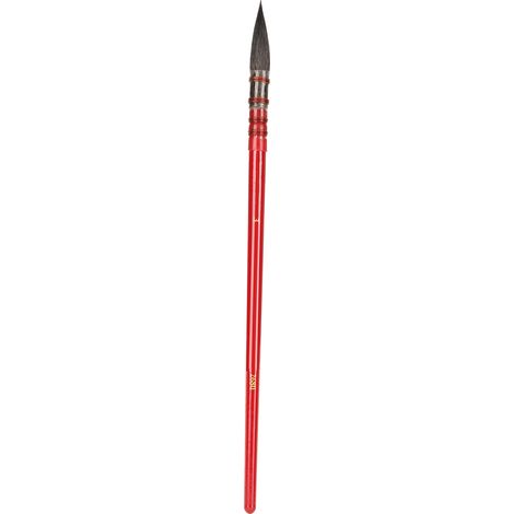 Spitzpinsel Aus Eichhörnchenhaar Für Aquarell Und Acryl, Roter Griff, Metallring, Handgebunden – Nr. 3