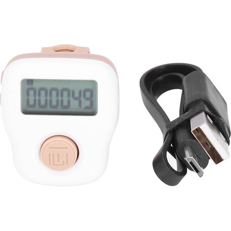 Usb-wiederaufladbarer, Wasserdichter, Beleuchteter Silikon-zähler – Weißer Countdown-ring