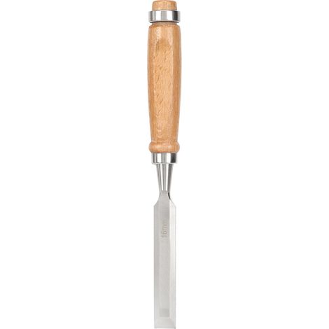 Flacher Holzmeißel Mit Holzgriff, Robustes Profiwerkzeug, Cr V 16 Mm, Heimwerkerzubehör