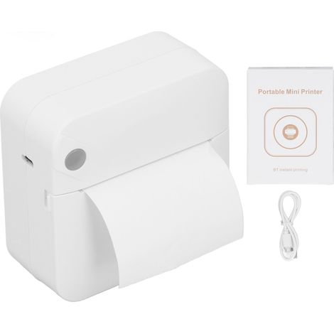 Mini-tragbarer Thermodrucker, 200 Dpi, Usb-wiederaufladbar, Geräuschloser Etikettendrucker Für Fotos Und Belege, Farbe: Weiß.