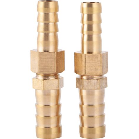 Reduzierstück Aus Messing Mit Widerhaken Für Schlauchanschluss (8 Mm Auf 10 Mm, 2 Stück)