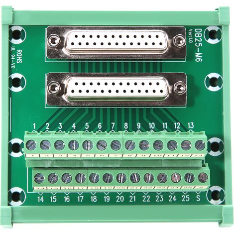 Din-schienen-db25-m6-doppelbuchsen-klemmenblock Mit Schnittstellenmodul Und Kartenanschluss