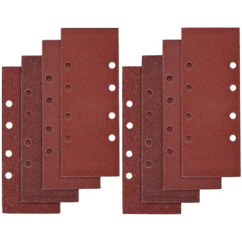 Set Mit 40 Schleifblättern 93 X 185 Mm Für 8-loch-exzenterschleifer - Verschiedene Körnungen P40, P60, P80, P100