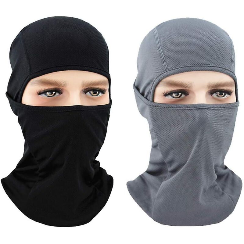 Outdoor-gesichtsschutzmasken (2er-pack), Grau Und Schwarz, Atmungsaktive Und Dünne Sturmhauben, Ideal Zum Radfahren, Klettern, Angeln Und Motorradfahren.