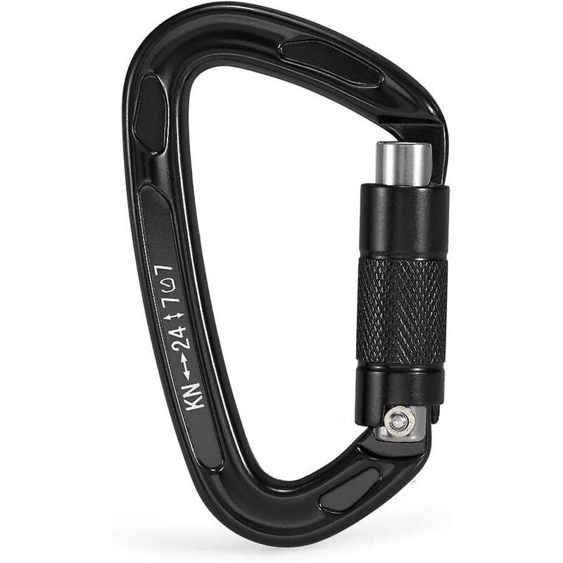 Robuster, Selbstverriegelnder D-förmiger Sicherheitshaken Aus Schwarzer Aluminium-magnesium-legierung Für Bergsteigen Und Eisklettern.