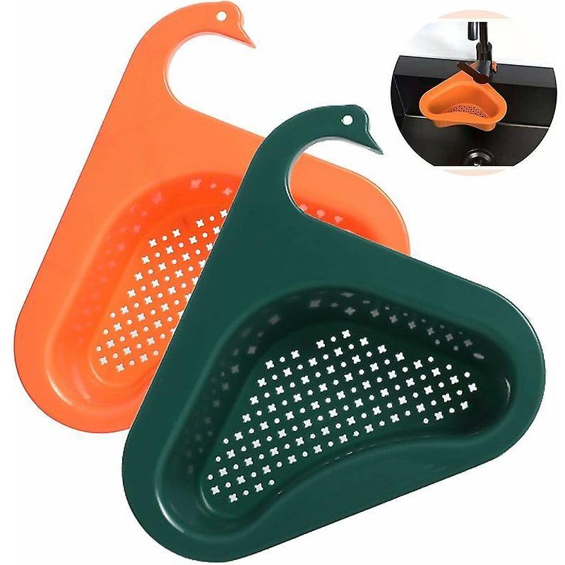 Set Aus Zusammenklappbaren, Hängenden Dreieckigen Spülbeckensieben