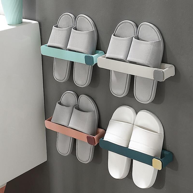 Platzsparendes, Mehrstufiges Wandpantoffelregal Mit Toilettenhaken (4 Stück)